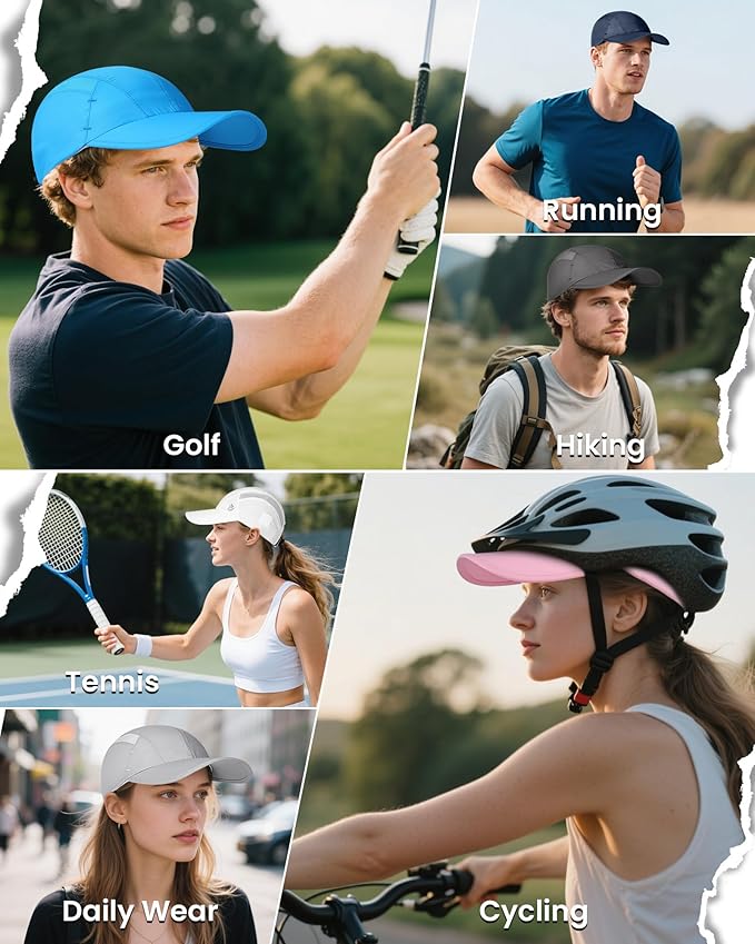 YANIKY Quick-Dry Running Hat for Men & Women Cooling Hat UPF 50+ Thin Baseball Cap Lightweight Breathable Mesh Sport Hats