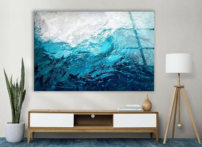 My Photostation.com 20Wx14H'' Blue Waves Abstract Glass Wall ArtTempered Glass - Image 7
