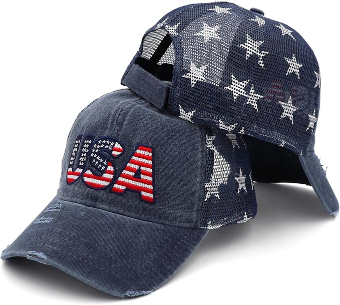 4th of July Hat 250 Anniversary USA Hat American Flag Trucker hat for Women Men Fourth of July Patriotic Eagles Hat