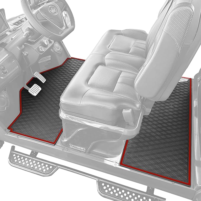Xtreme MATS Evolution D5 Golf Cart Floor Mat Set - Rubber Double Diamond Design - Fits DMAX, D5, 2+2, 4F, 6F, Including Evolution Maverick and Ranger Trims