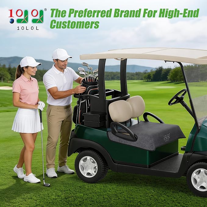 10L0L Universal Golf Cart Seat Covers/Seat Blanket for EZGO TXT/RXV & Club Car DS/Precedent, Breathable Seat Towel/Seat Cushions with Non-Slip Backing, All-Season Comfort (Not for Yamaha)