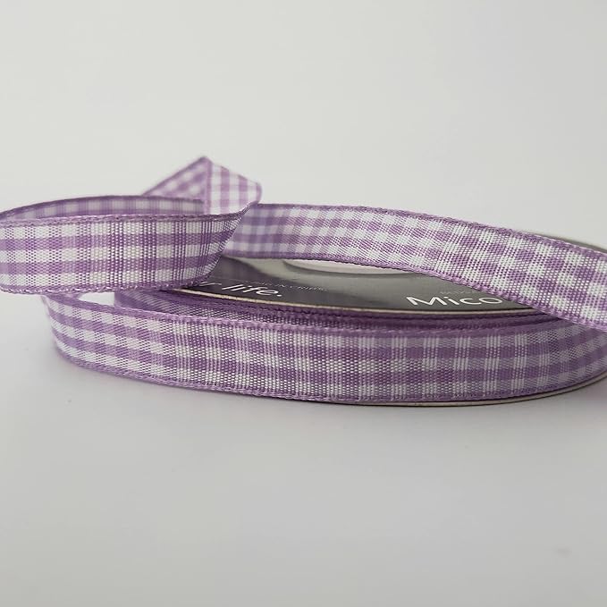 Purple Gingham Plaid Checked Ribbon 25 Yard Each Roll 100% Polyester - Image 7