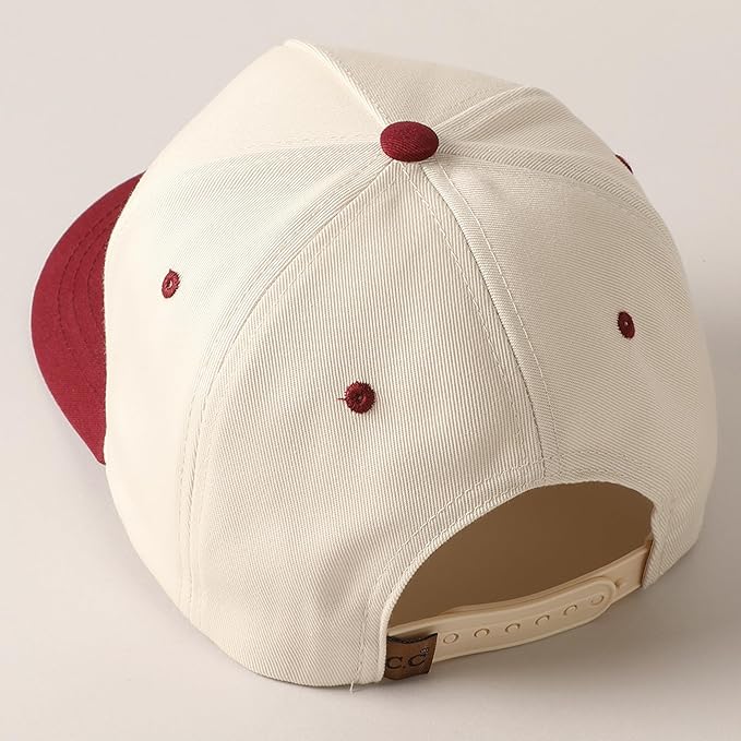 MIRMARU Two-Tone Vintage Canvas Trucker Hats for Men & Women, Adjustable Size Baseball Caps with Trendy Embroidered Design