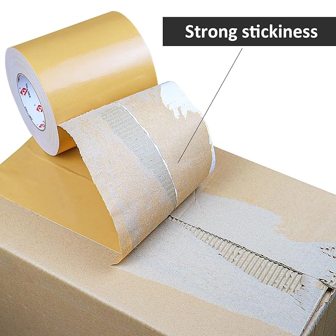 BOMEI PACK 6" Tan Beige Duct Tape 6 Inch, Heavy Duty Light Brown Wide Roll Tape - Image 3