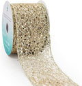 CT CRAFT LLC Sparkling Glitter Mesh Wired Ribbon 2.5" x 10 Yards Champagne Gold by CTCRAFTLLC