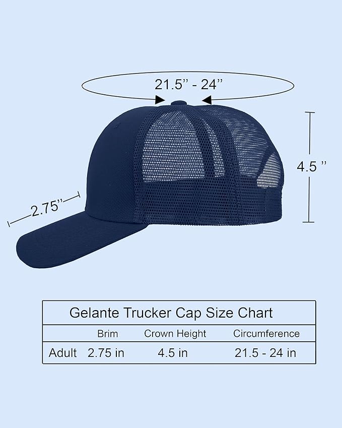 Gelante Mesh Trucker Hat Baseball Cap Structured Front Panel Wholesale LOT 12 Pack
