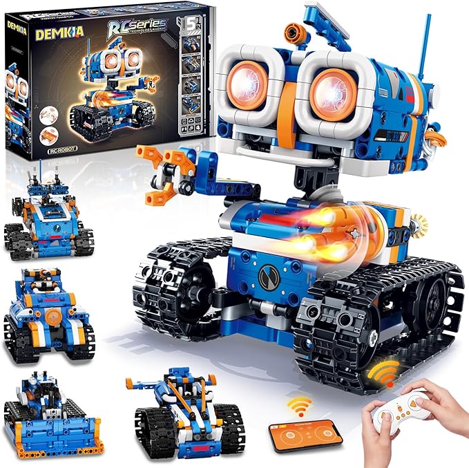 5in1 STEM Robot Building Kit, Science Kit Coding Robots Toy Set, Birthday Gifts by Demkia