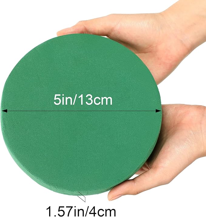 12 Pieces Round Floral Foam Wet Green Flower Foam DIY Flower Arrangement Kit - Image 2