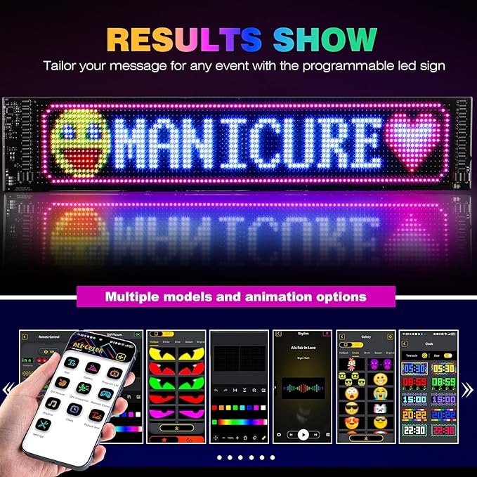 Golf Cart Devil Eyes Light, 23x5in Programmable Flexible LED Digital Display Smart APP Control Custom Text DIY Pattern, Golf Cart Lights Soft Screen LED Lights for Car Trucks Decor
