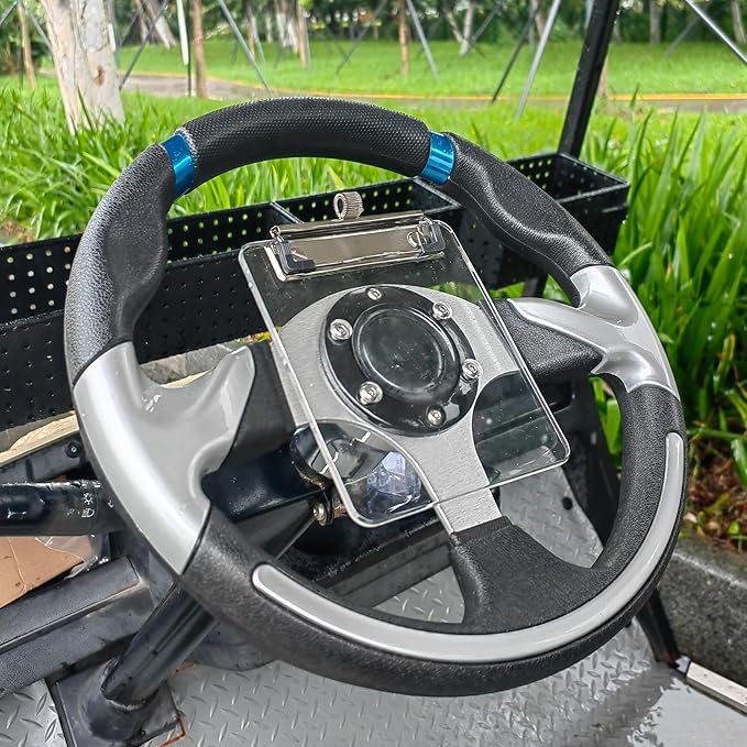 Golf Cart Scorecard Holder with Pencil Holder for Club Car/EZGO/YA/Icon/Star Car/Excar and Other Most Golf Carts. Clear/Black-Tinted are Available 5mm Thick Acrylic and More Sturdy.