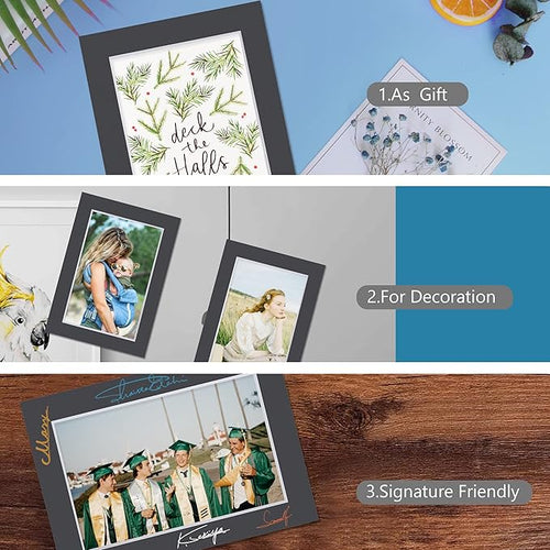 10 Pack Pre-Cut 11 x 14 Black Picture Mats - Image 2