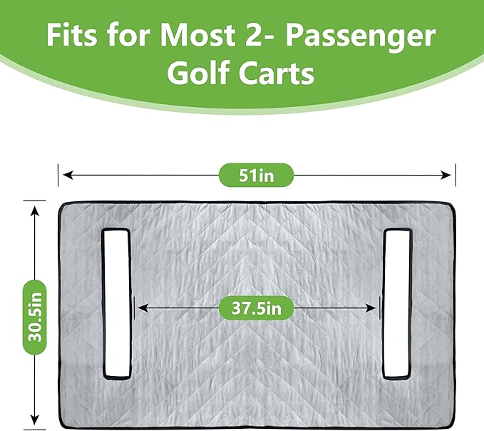 Golf Cart Seat Covers,Golf Cart Seat Towel Blanket,Soft Plush Golf Cart Seat Cover Fits for EZGO, Club Car, Yamaha and More,Golf Cart Accessories,Golf Gifts for Men（Gary）