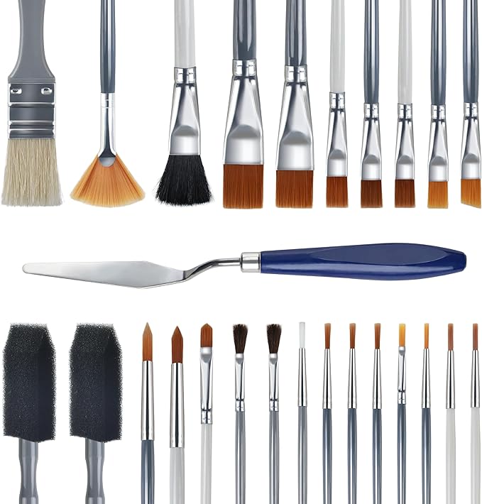 26PCS Painting Brushes Set, 5 Sets of Professional Painting Brushes by Halobios