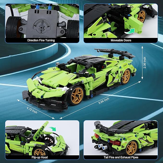 STEM Building Blocks Kit for Kids - 2 in 1 Remote Control Race Car and Robot Toy - Image 6