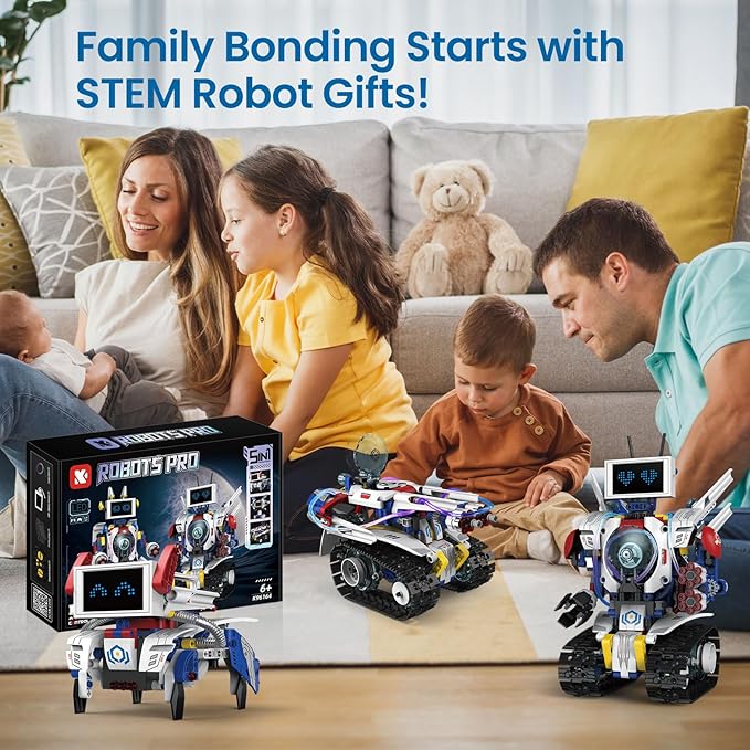 5-in-1 STEM Robot Building Kit for Kids Ages 8-16, Remote & App Controlled - Image 2