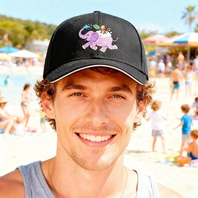 Embroidered Baseball Cap for Men Women, Breathable Cotton Adjustable Hat, Various Patterns for Casual Daily Outfits
