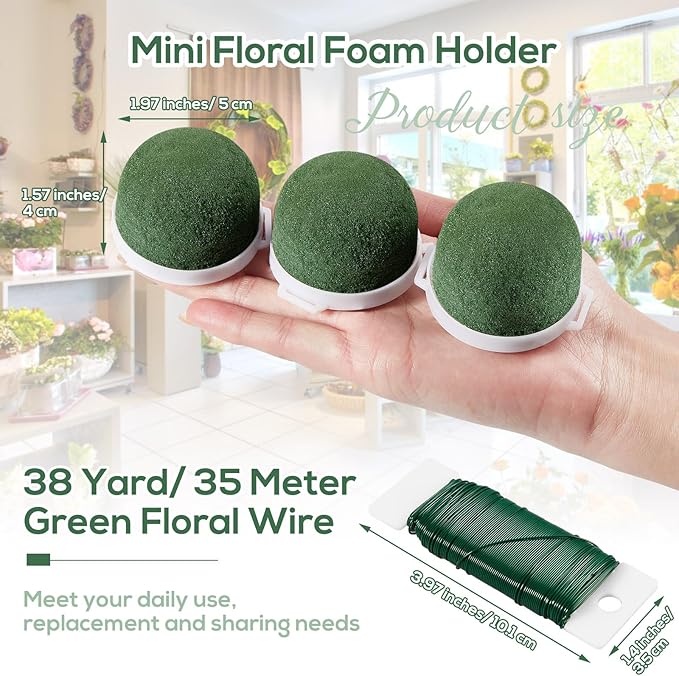 Tessco 36 Pcs Mini Floral Foam Holder Round Floral Foam - Image 2