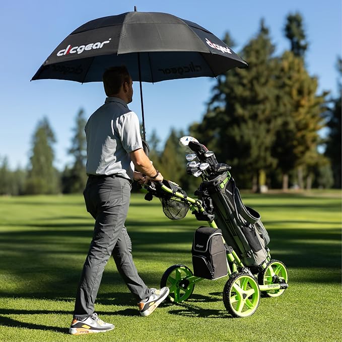 Clicgear Double-Canopy 68” Wind Resistant Umbrella for Sun and Rain