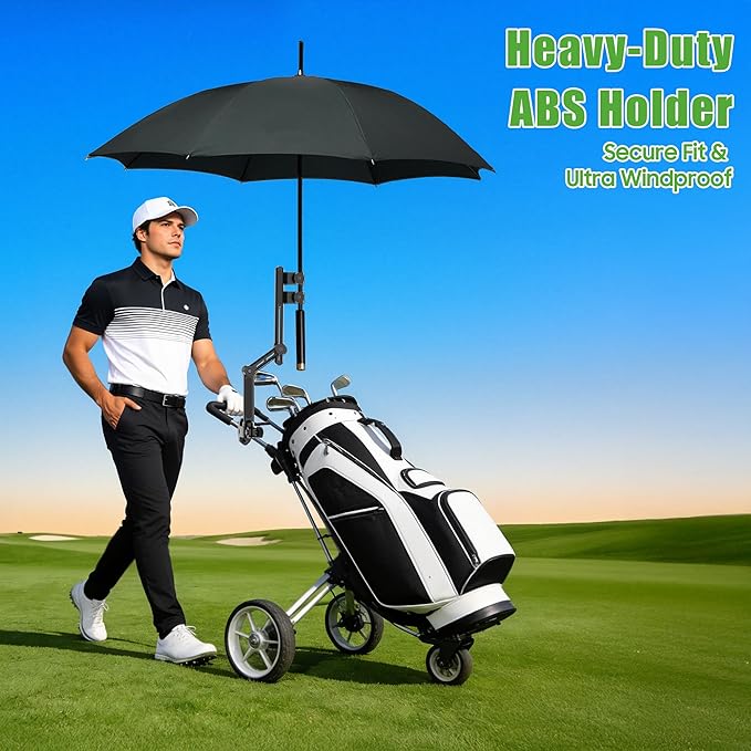 10L0L Heavy Duty Golf Push Cart Umbrella Holder, Super Strong Windproof, Universal Umbrella Stand for Mobility Scooter, Stroller, Wheelchair, Beach Chair