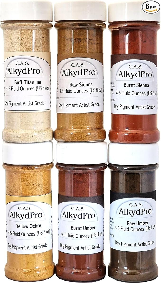 Pigment Earth Set 6 jars 4.5 fluid ounces by CASAlkydPro