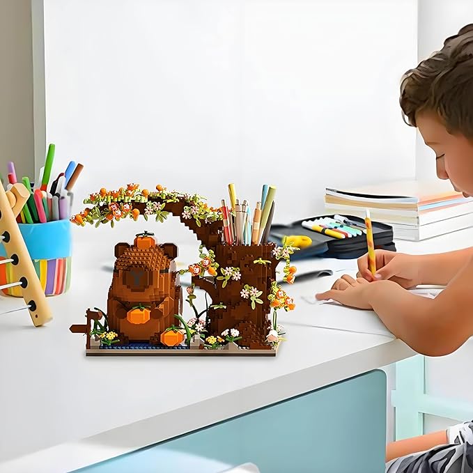 Capybara Building Blocks Set -1880PCS Cute Animals & Flowers Building Bricks - Image 3