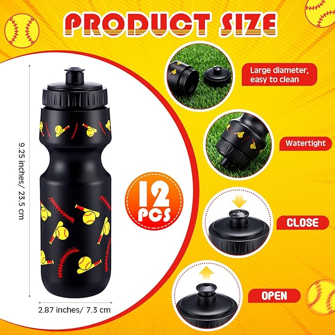 Reallnaive 24 Pcs Softball Party Favors 24 oz Softball Water Bottle Gift for Team with Drawstring Bag Bulk Gifts Tumbler Cup Sports Themed Accessories for Events Supplies