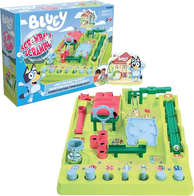 TOMY Bluey Screwball Scramble Marble Maze- Beat The Clock Marble Run by TOMYToys