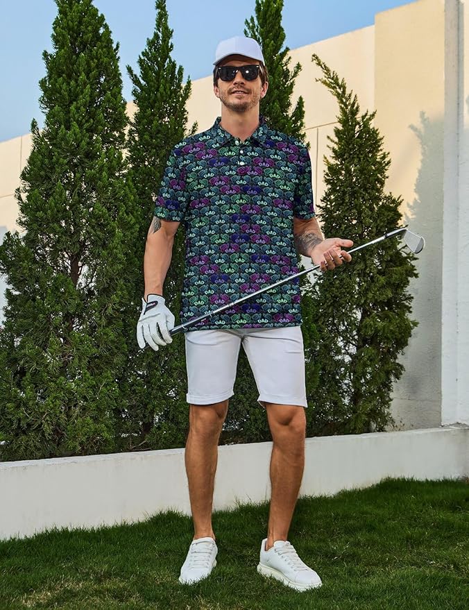Mens Golf Shirts Golf Polo Shirts for Men Short Sleeve Polo Shirts Golf Gifts