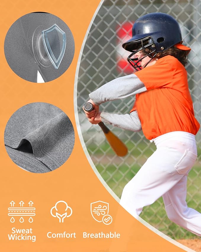 Runhit Boys Cup Underwear for Baseball Football, Youth Compression Shorts with Soft Protective Athletic Cup Boxer Brief
