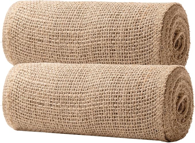 8 Inch Natural Burlap Fabric Roll 10 Yards, Jute Ribbon - Image 2