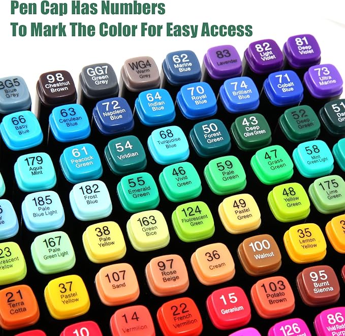 80 Colors Alcohol Markers Set, Dual Tips Blender Art Markers - Image 2