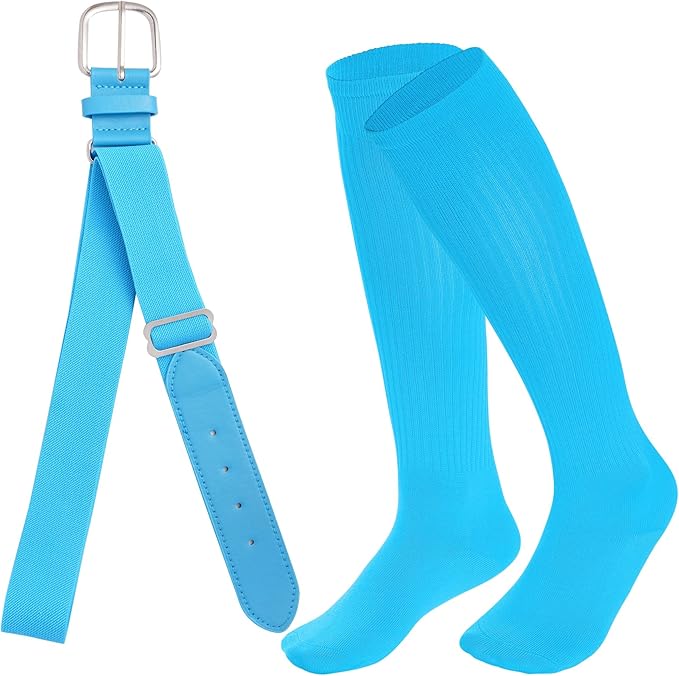 Dxhycc Youth Baseball Socks and Belt Combo Set Softball Baseball Socks and Elastic Waist Belt for Youth Boys Girls