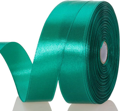 1 Inch Teal Solid Satin Ribbon, 50 Yards Craft Fabric Ribbon by YASEO