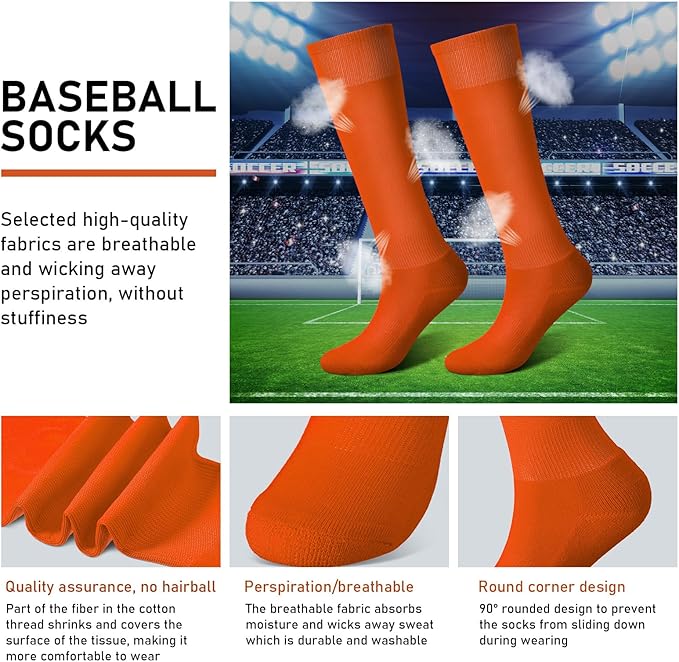 Zhanmai Baseball Belt and Socks Combo, Adjustable Elastic Belt and Softball Socks, Multiple Sizes for Youth Boys Girls, Adult