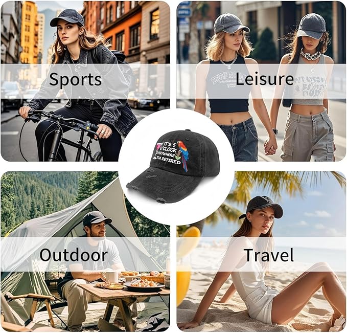 Jimmy Music Buffett Accessories Hats Its 5 Oclock Some Where Baseball Cap Mom Hat Pigment Black Womens Bucket