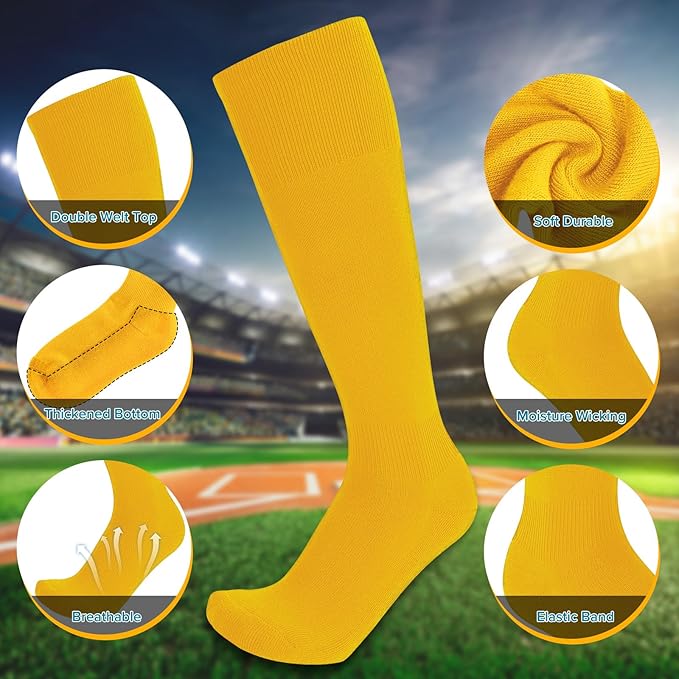 Baseball Socks and Belt Combo for Youth Adult - Softball Socks and Belt for Boys and Girls