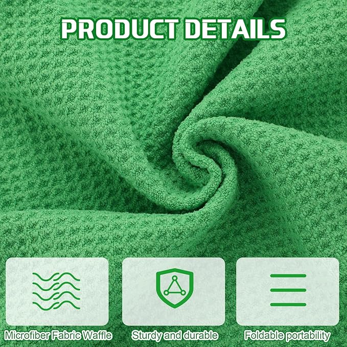 Batiyeer Golf Towel Bulk for Golf Bags 16'' x 16'' Microfiber Fabric Towel with Clip Waffle Pattern, Fitness, Camping, Hiking, Yoga