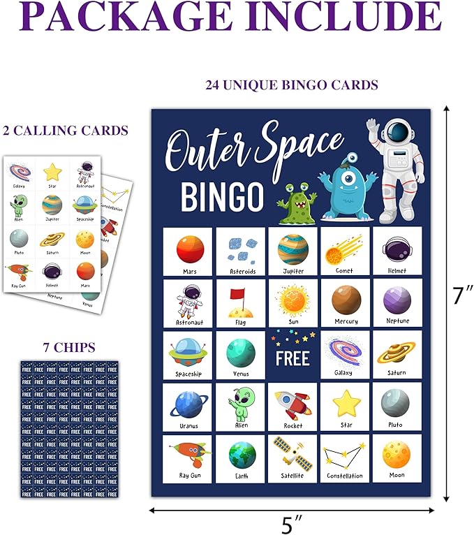 Space Bingo Game for 24 Players - Image 2