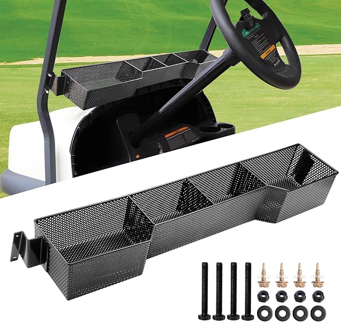 Roykaw Golf Cart Inner Front Storage Basket Dash Tray Organizer Compatible with Club Car Onward/Tempo 2017-Up Models, Upgrade Larger Compartments & One Piece Design, More Sturdy
