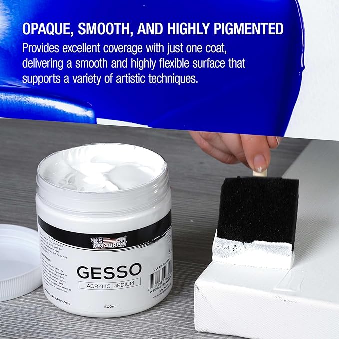 U.S. Art Supply White Gesso Primer - Image 3