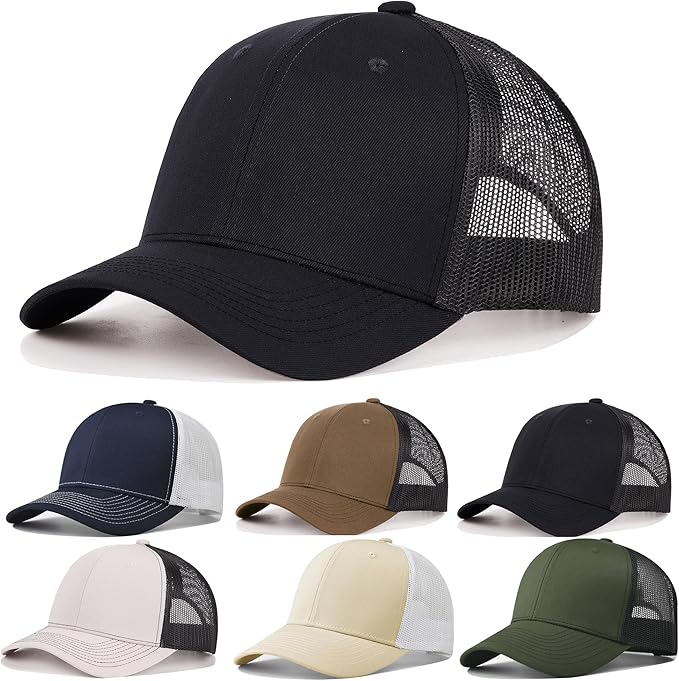 6Pack Unisex Vintage Washed Cotton Baseball Cap Soft Unconstructed Plain Blank Adjustable Size Dad Hat