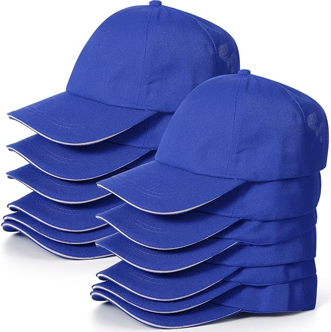 Shyyween Kids Baseball Caps Youth Adjustable Plain Baseball Hats Cotton Blank Hats Bulk for Girls Boys Sport Team