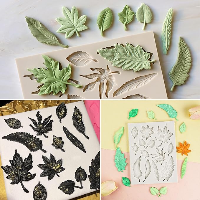 2PCS Leaf Silicone Molds, Tree Leaves Shape Cake Fondant Mold, 3D Unique - Image 6