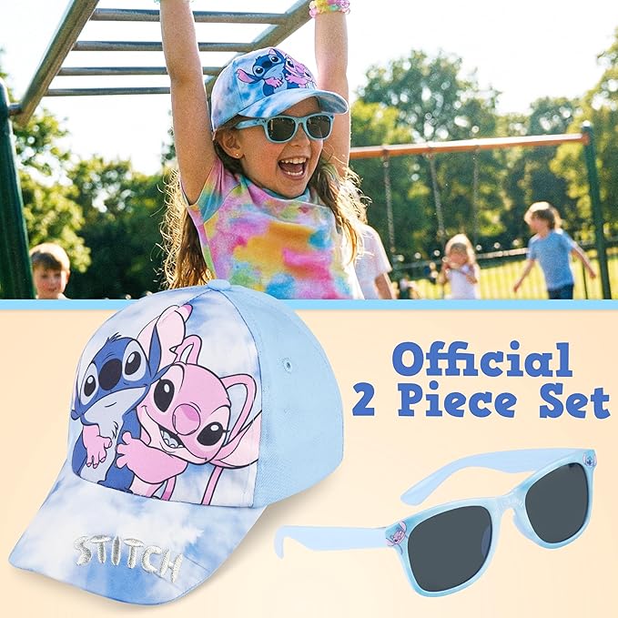 Hello Kitty | Disney Stitch | Care Bears Baseball Cap & Sunglasses for Girls UV400 Sun Protection Gifts for Girls