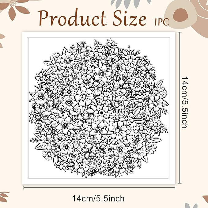 CHGCRAFT Flower Pile Polymer Clay Texture Sheets Flowers Silicone Texture Stamp - Image 2