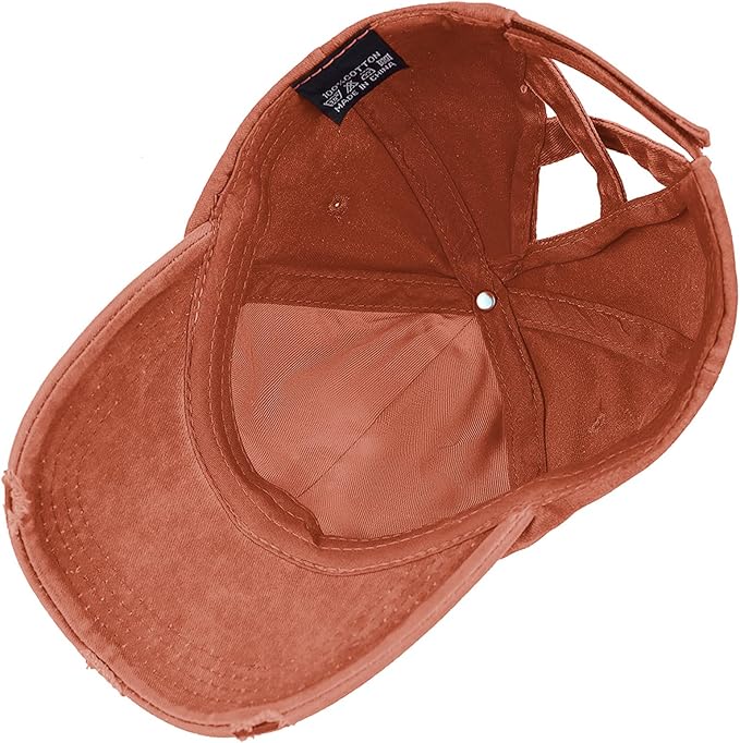 Womens Criss Cross Ponytail Baseball Cap Distressed Ponytail Hat High Messy Bun Trucker Ponycap for Outdoor Sports