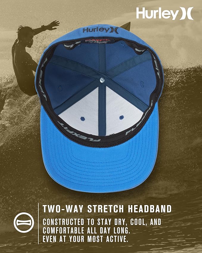 Hurley Men's Caps - One & Only Flexfit Baseball Cap - Fitted Hats for Men (S-XL)