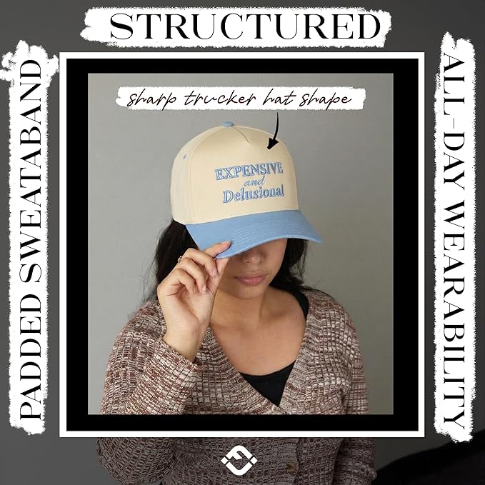 Funky Junque Trucker Hat Women Men 2-Tone Baseball Cap – Vintage Western Style Embroidered Snapback, Premium Cotton Blend