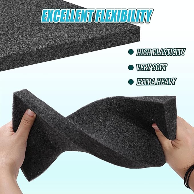 Black Packing Foam Sheets- 8PCS Cuttable Polyurethane Foam Pads Polyurethane - Image 4