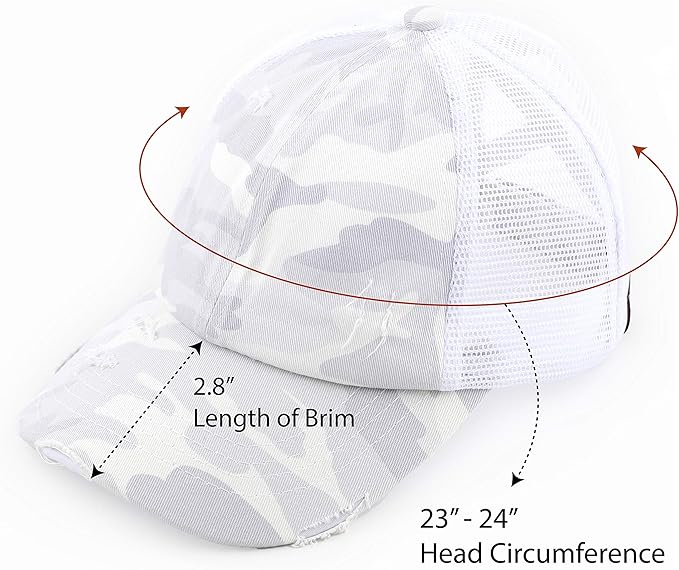 C.C Ponycap Messy High Bun Ponytail Adjustable Glitter Mesh Trucker Baseball Cap